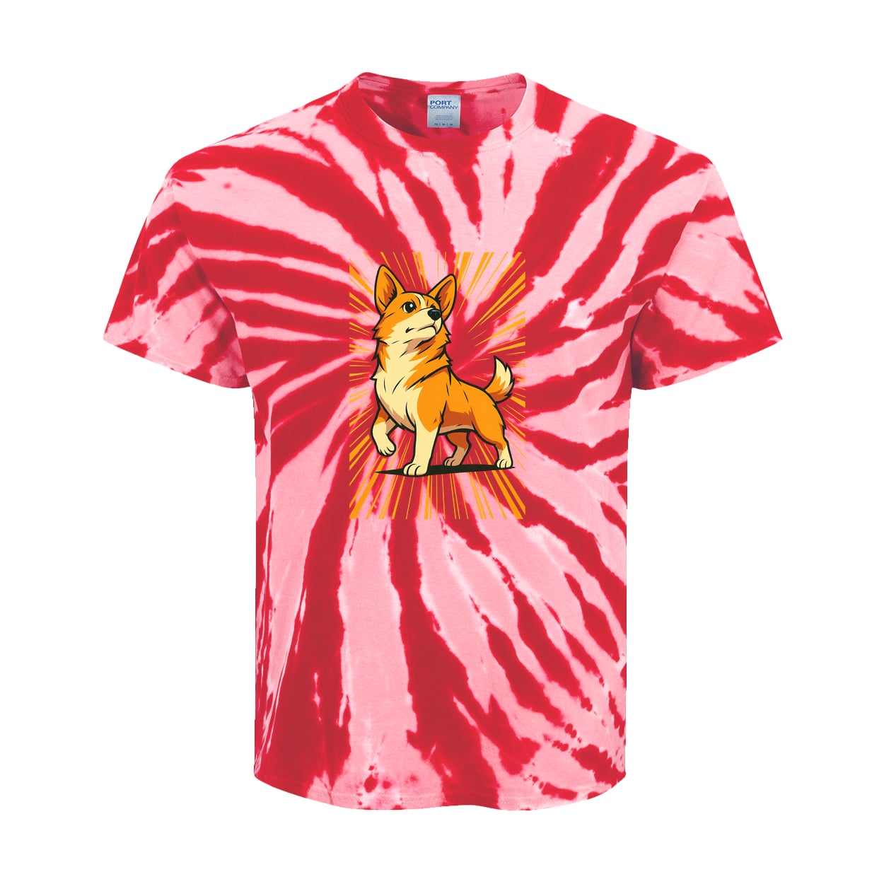 PC147Y Port & Company Kids Tie-Dye Tee - Red