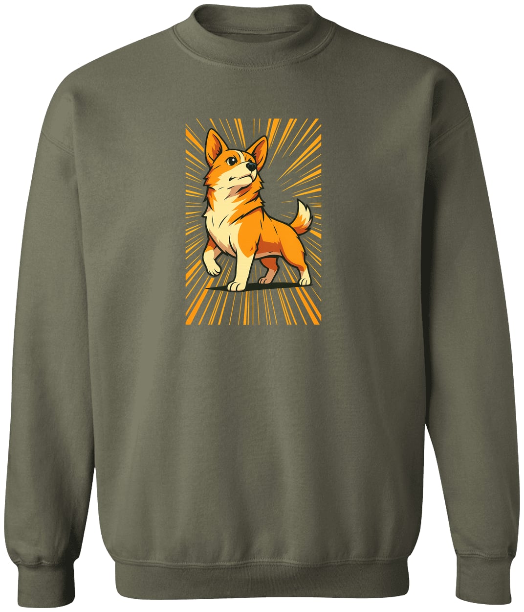G180 Gildan Crewneck Pullover Sweatshirt - Military Green