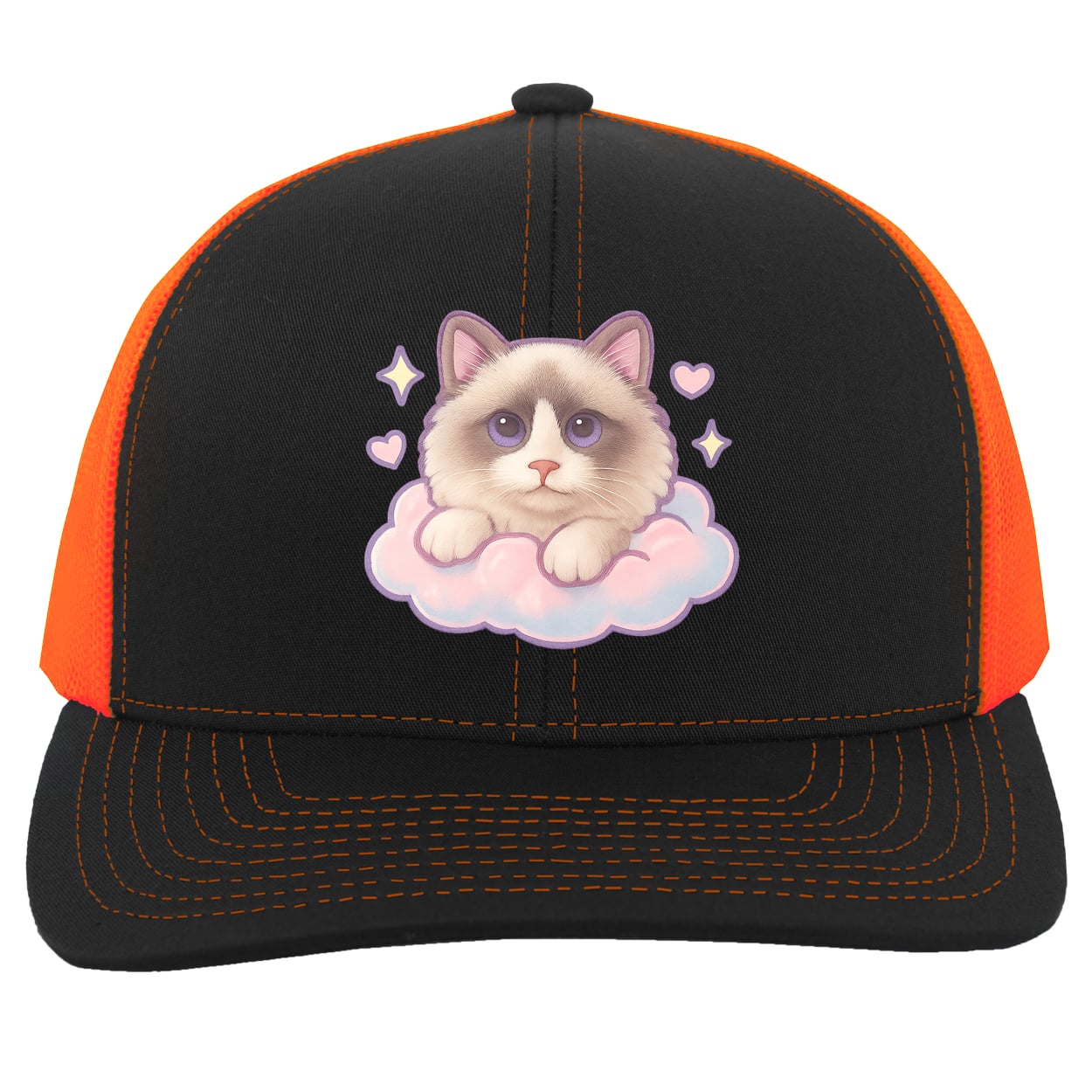 104C Trucker Snap Back - Black/Neon Orange