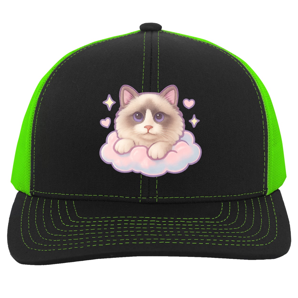 104C Trucker Snap Back - Black/Neon Green