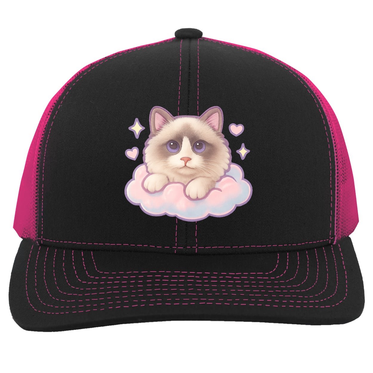 104C Trucker Snap Back - Black/Pink