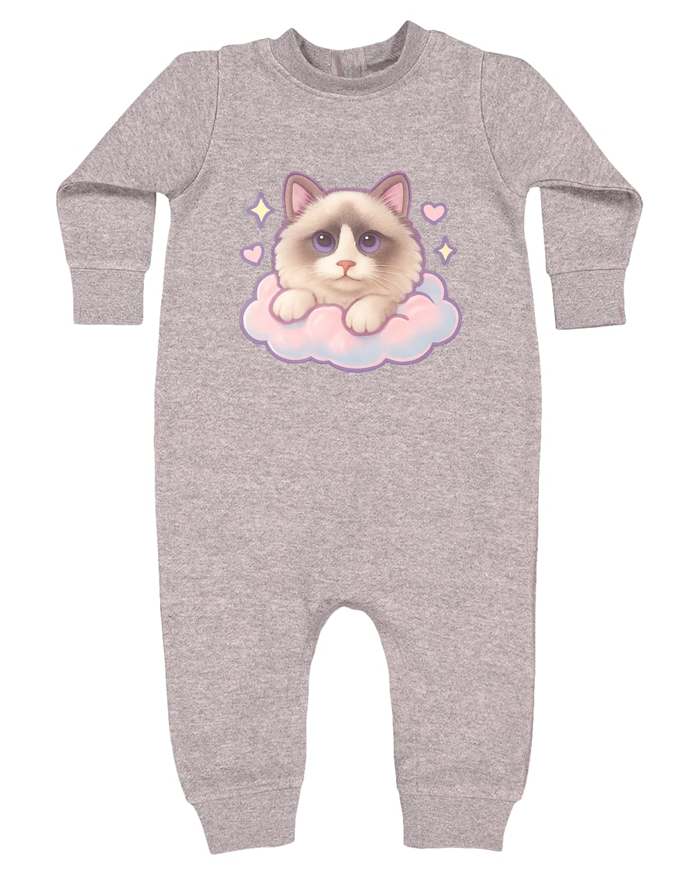 4447 Rabbit Skins Infant Fleece One-Piece Bodysuit - Heather Grey