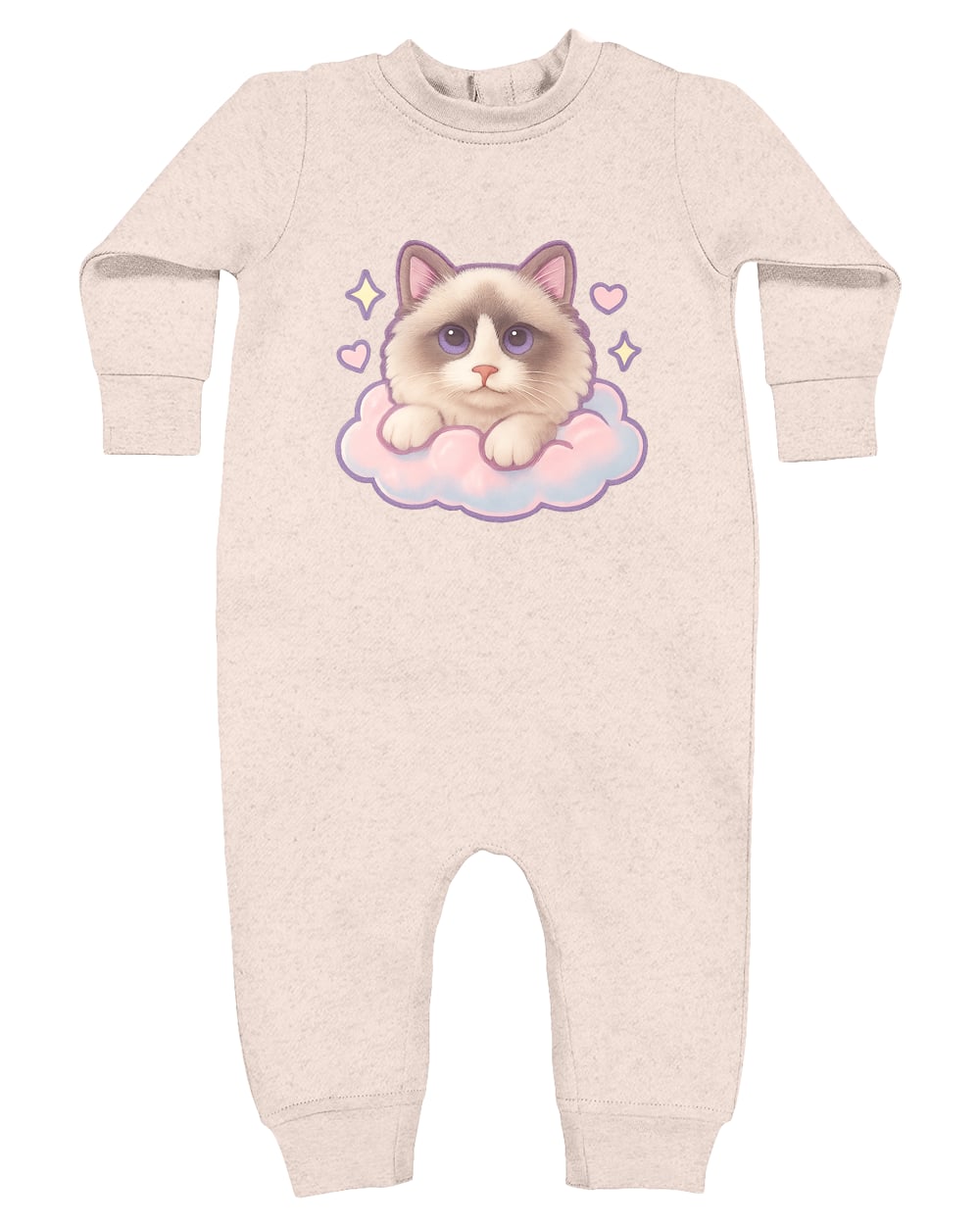 4447 Rabbit Skins Infant Fleece One-Piece Bodysuit - Natural Heather