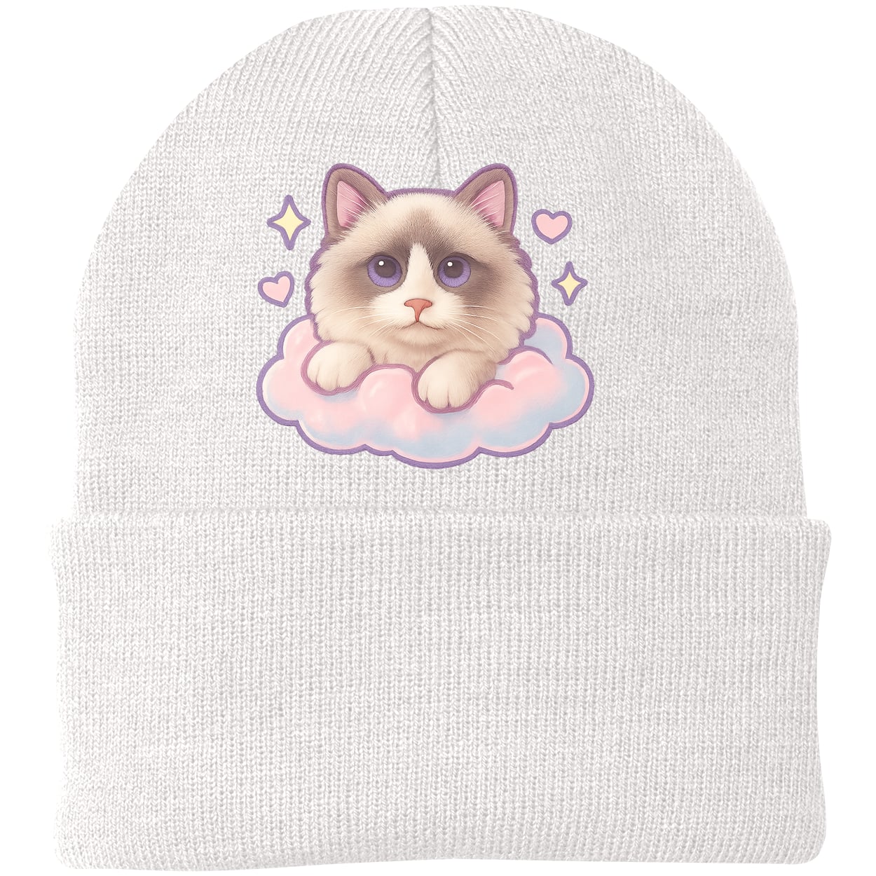 CP90 Port & Company Knit Beanie - White