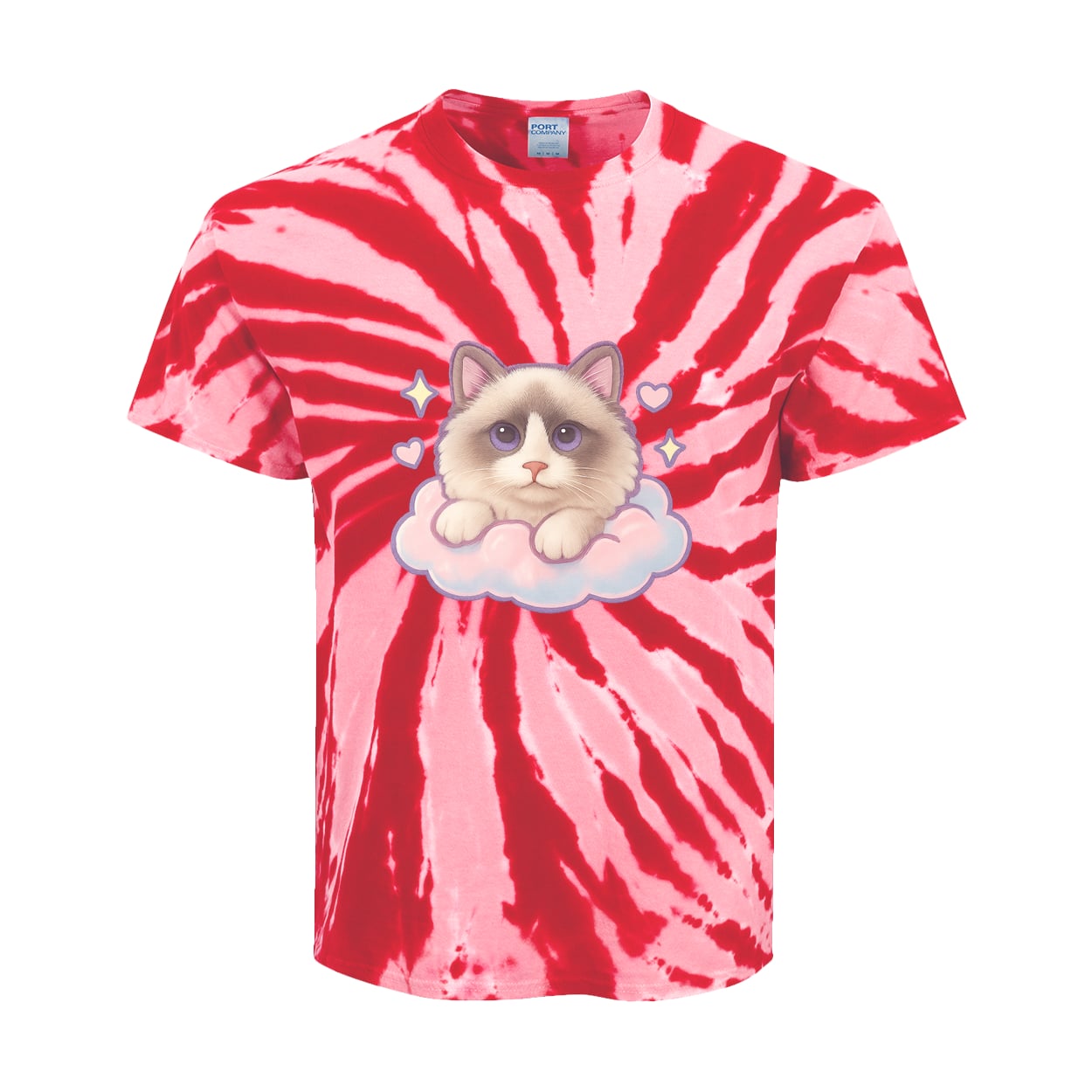 PC147Y Port & Company Kids Tie-Dye Tee - Red
