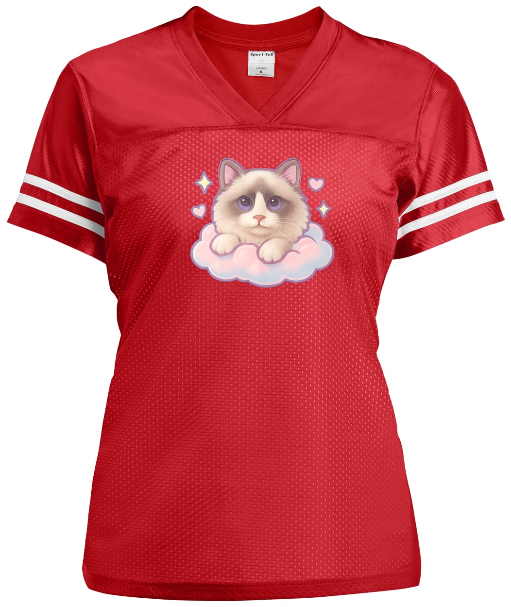 LST307 Sport-Tek Ladies' Replica Jersey - True Red/White