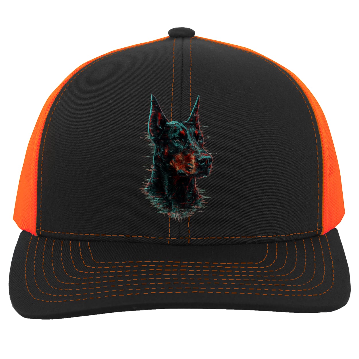 104C Trucker Snap Back - Black/Neon Orange