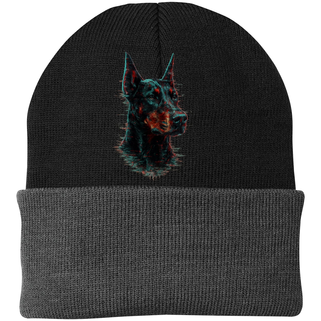 CP90 Port & Company Knit Beanie - Black/Gray