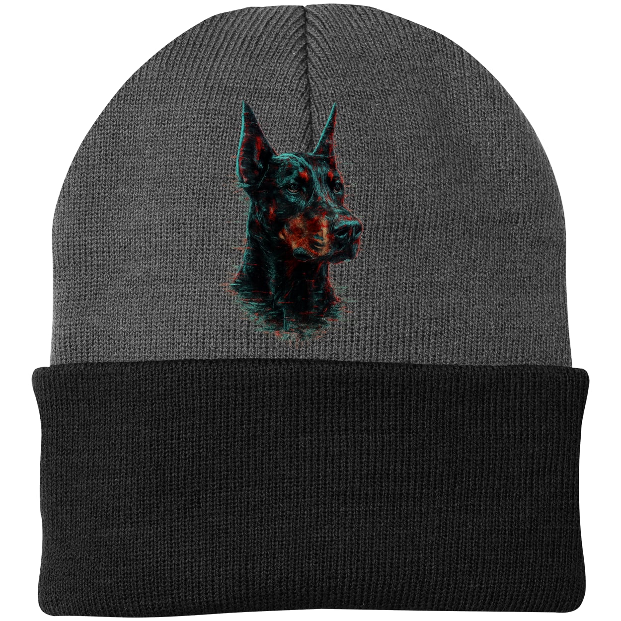 CP90 Port & Company Knit Beanie - Athletic Oxford/Black