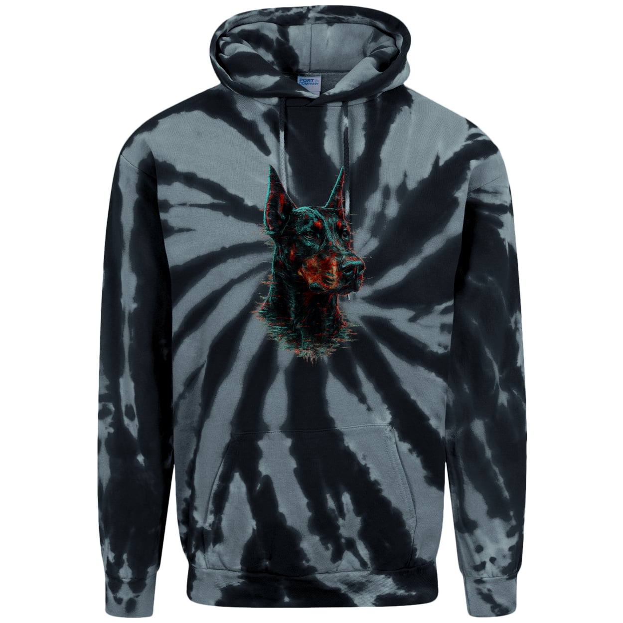 PC146 Port & Company Adult Tie-Dye Pullover Hoodie - Black