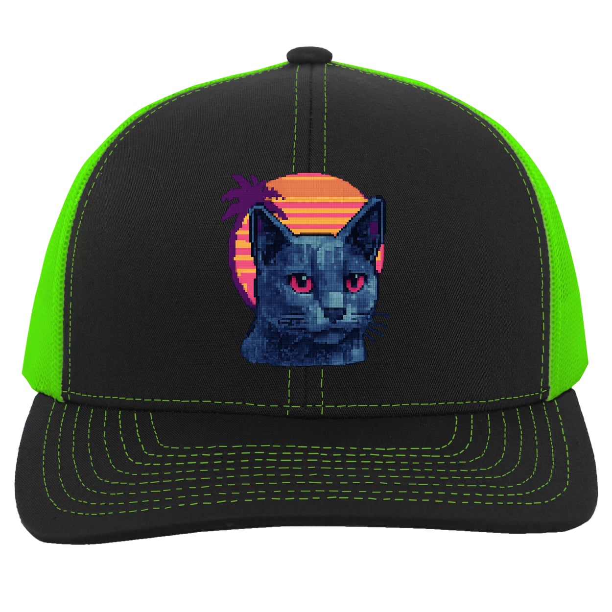 104C Trucker Snap Back - Black/Neon Green
