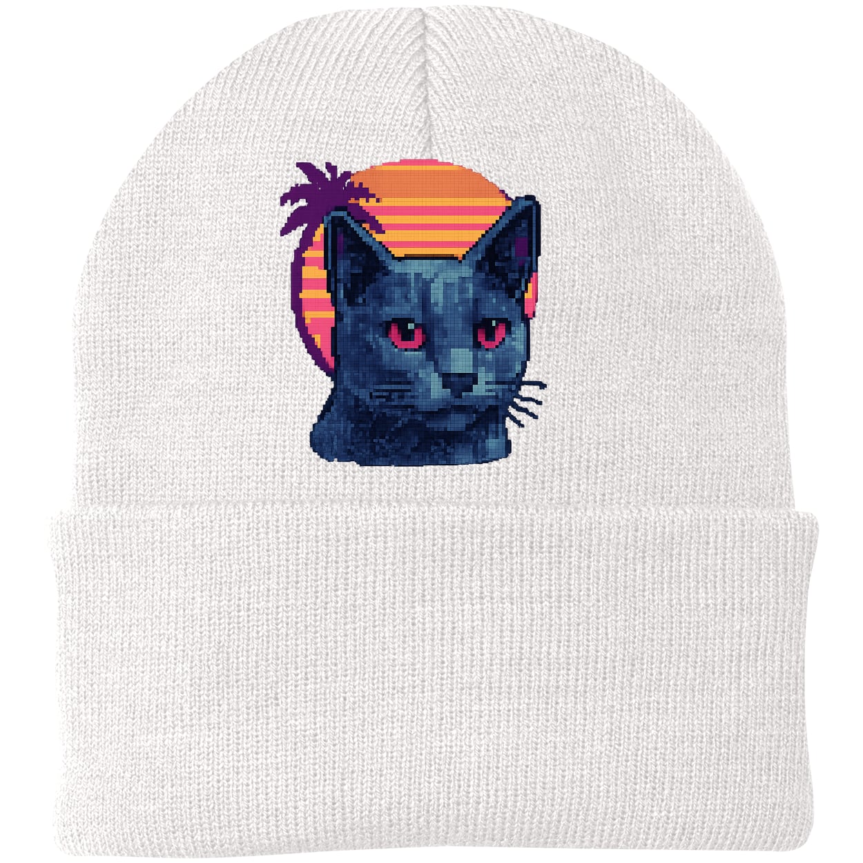 CP90 Port & Company Knit Beanie - White