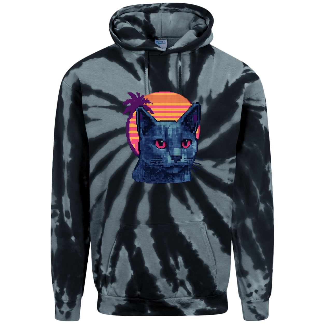 PC146 Port & Company Adult Tie-Dye Pullover Hoodie - Black