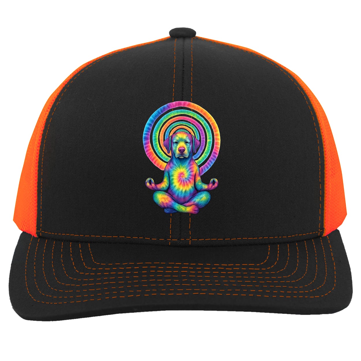 104C Trucker Snap Back - Black/Neon Orange