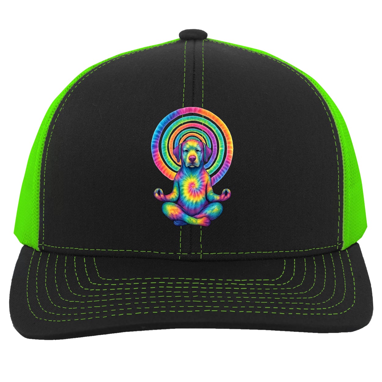104C Trucker Snap Back - Black/Neon Green
