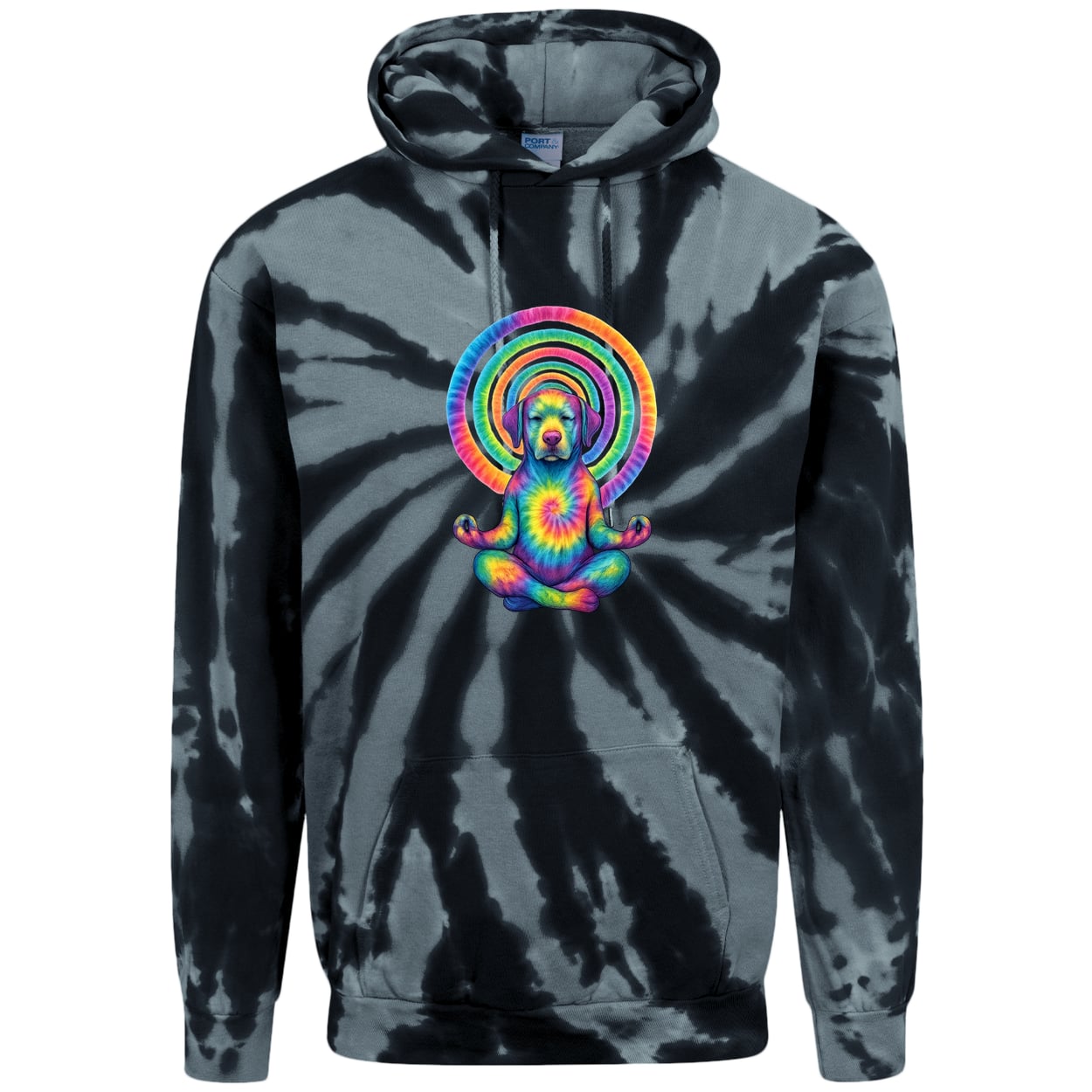 PC146 Port & Company Adult Tie-Dye Pullover Hoodie - Black