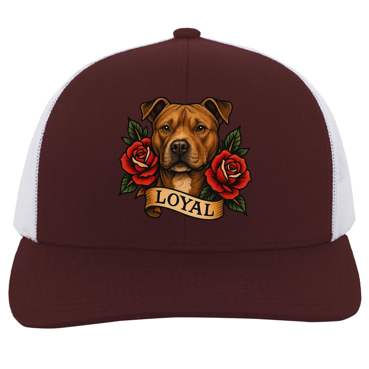 104C Trucker Snap Back - Maroon/White