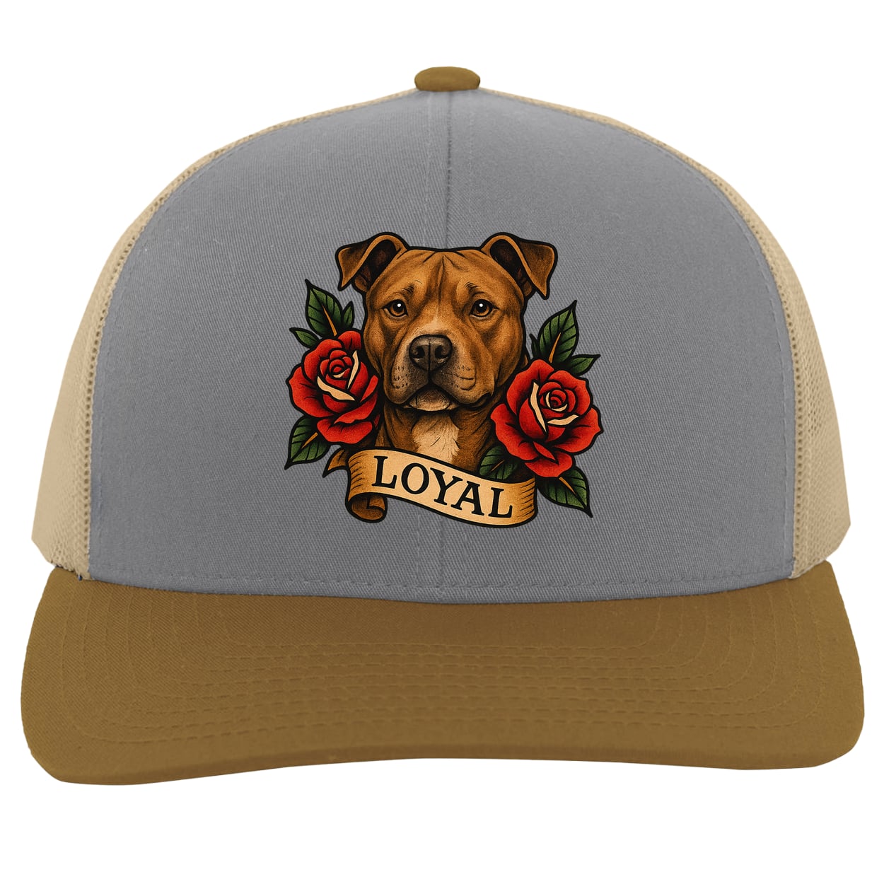 104C Trucker Snap Back - Heather/Beige/Amber