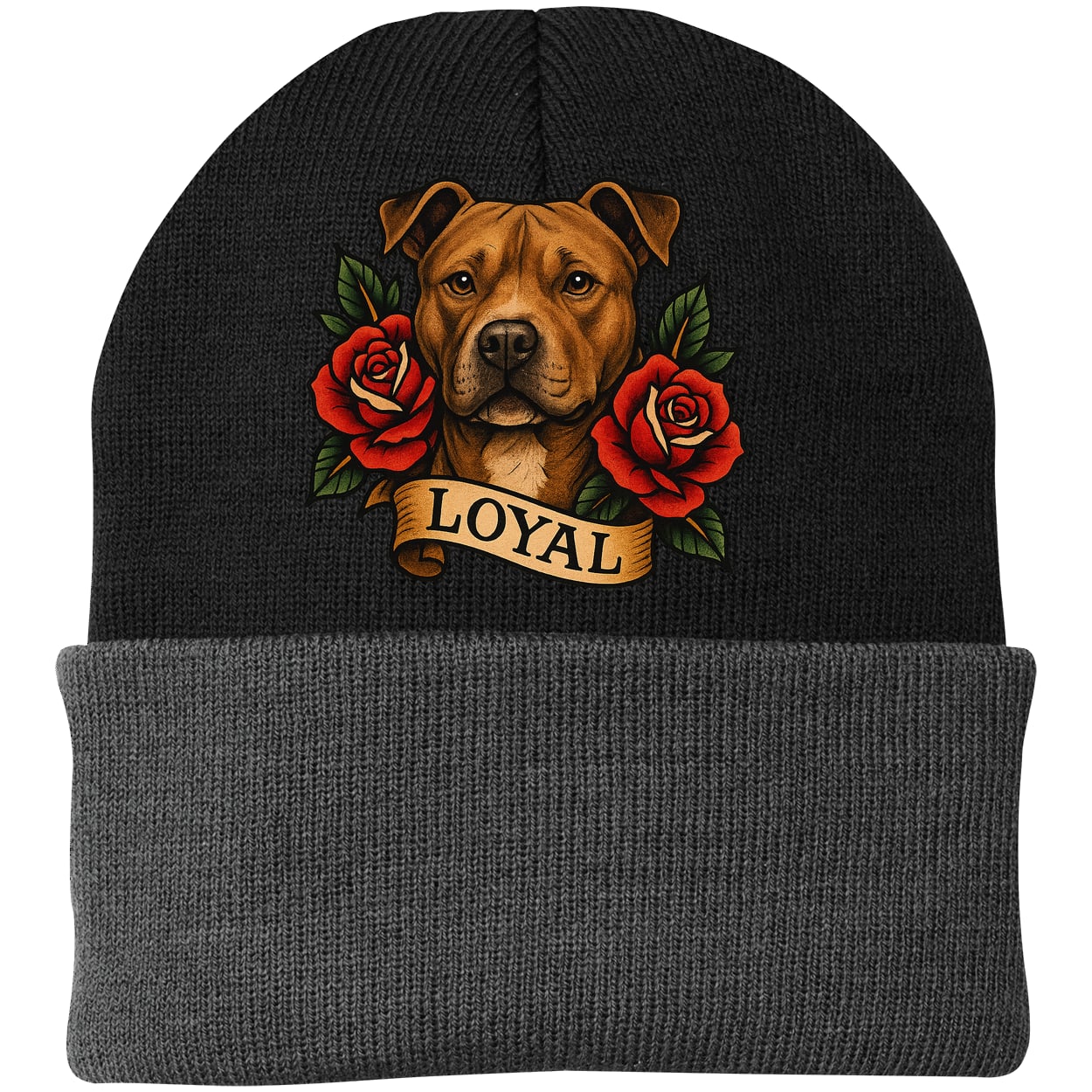 CP90 Port & Company Knit Beanie - Black/Gray