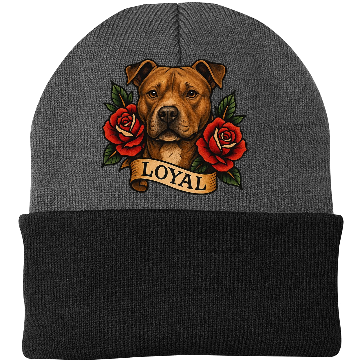 CP90 Port & Company Knit Beanie - Athletic Oxford/Black
