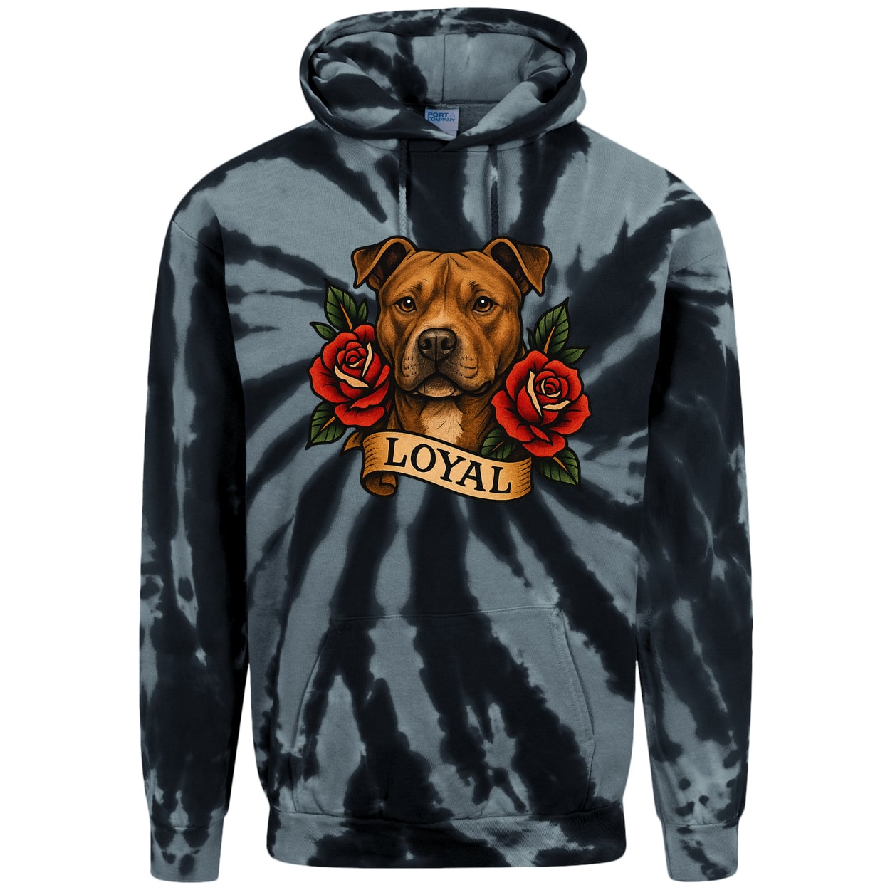 PC146 Port & Company Adult Tie-Dye Pullover Hoodie - Black