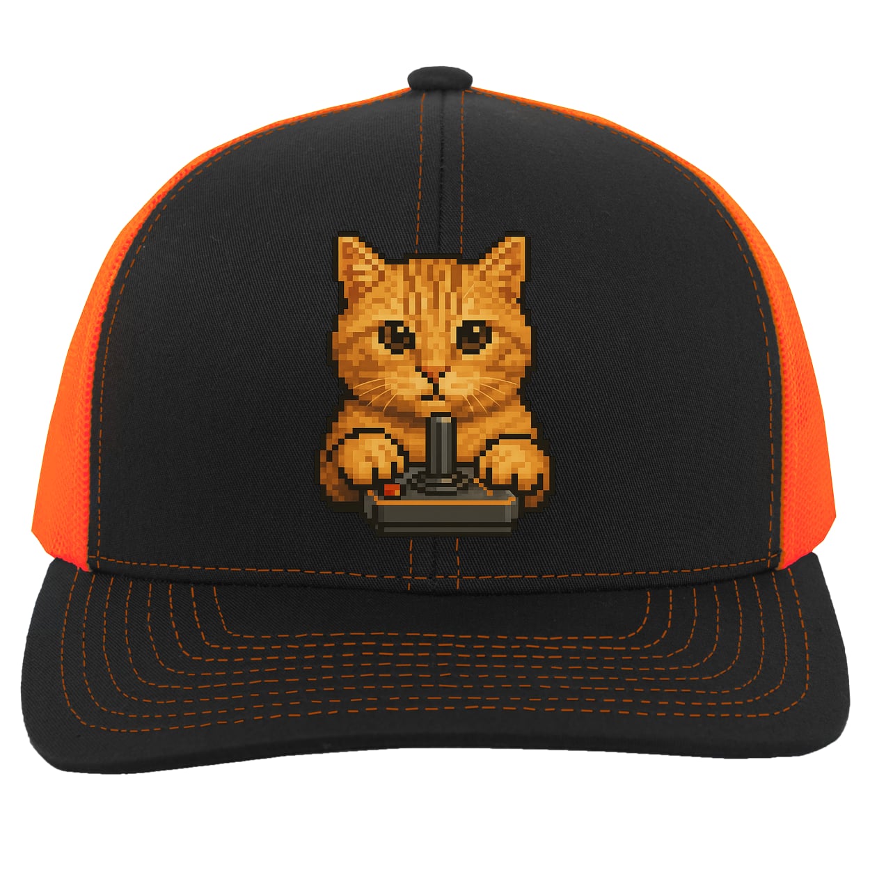 104C Trucker Snap Back - Black/Neon Orange