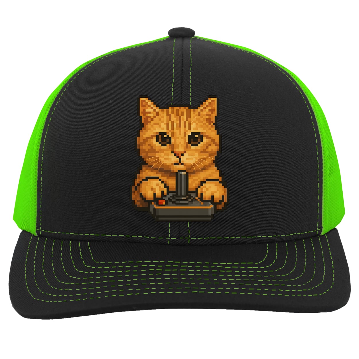 104C Trucker Snap Back - Black/Neon Green