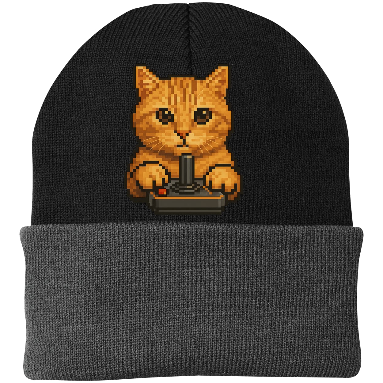 CP90 Port & Company Knit Beanie - Black/Gray