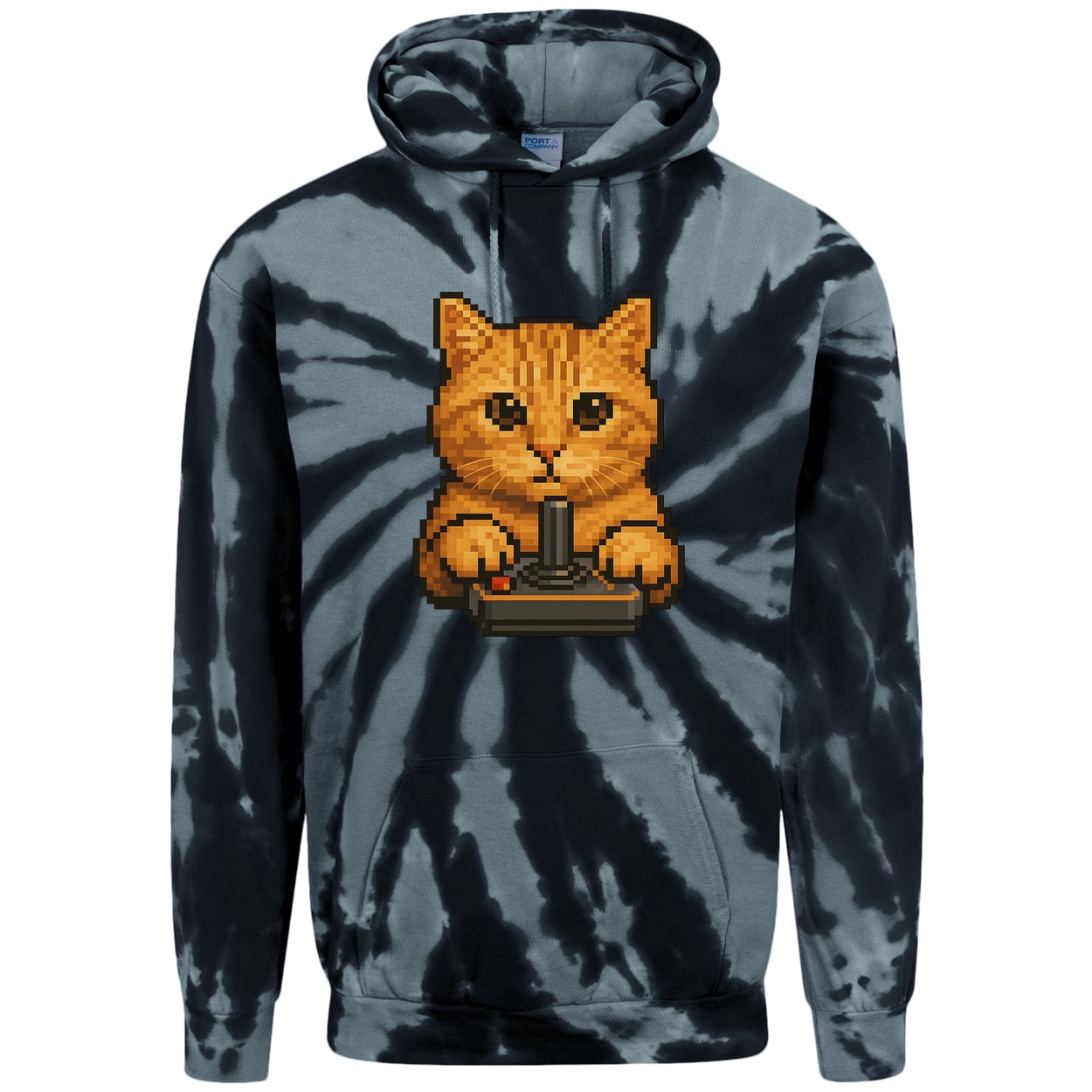 PC146 Port & Company Adult Tie-Dye Pullover Hoodie - Black