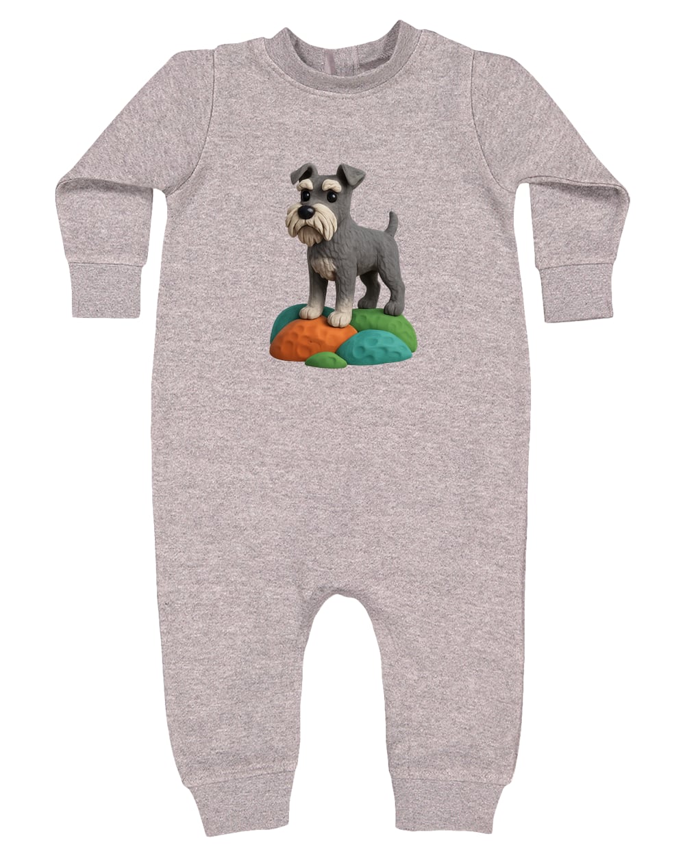 4447 Rabbit Skins Infant Fleece One-Piece Bodysuit - Heather Grey