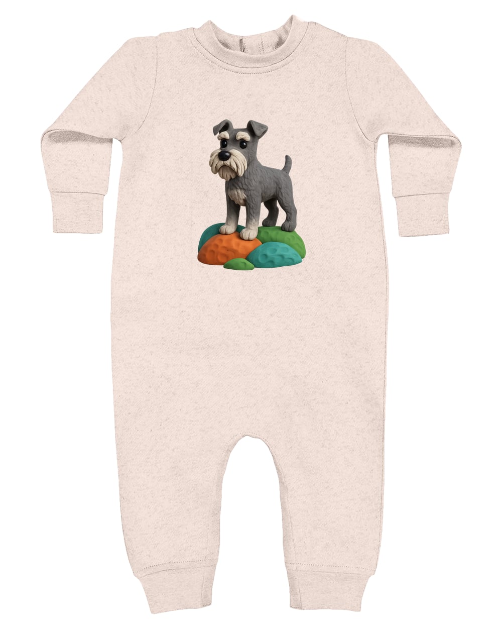 4447 Rabbit Skins Infant Fleece One-Piece Bodysuit - Natural Heather