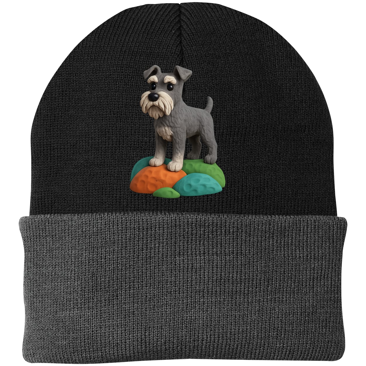 CP90 Port & Company Knit Beanie - Black/Gray