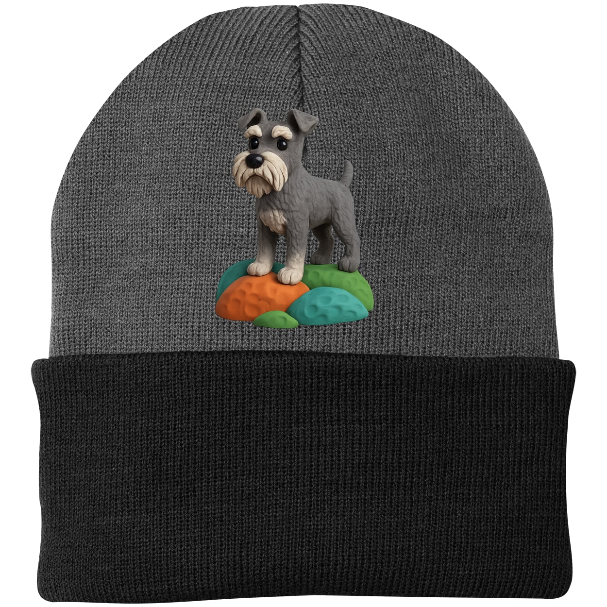 CP90 Port & Company Knit Beanie - Athletic Oxford/Black
