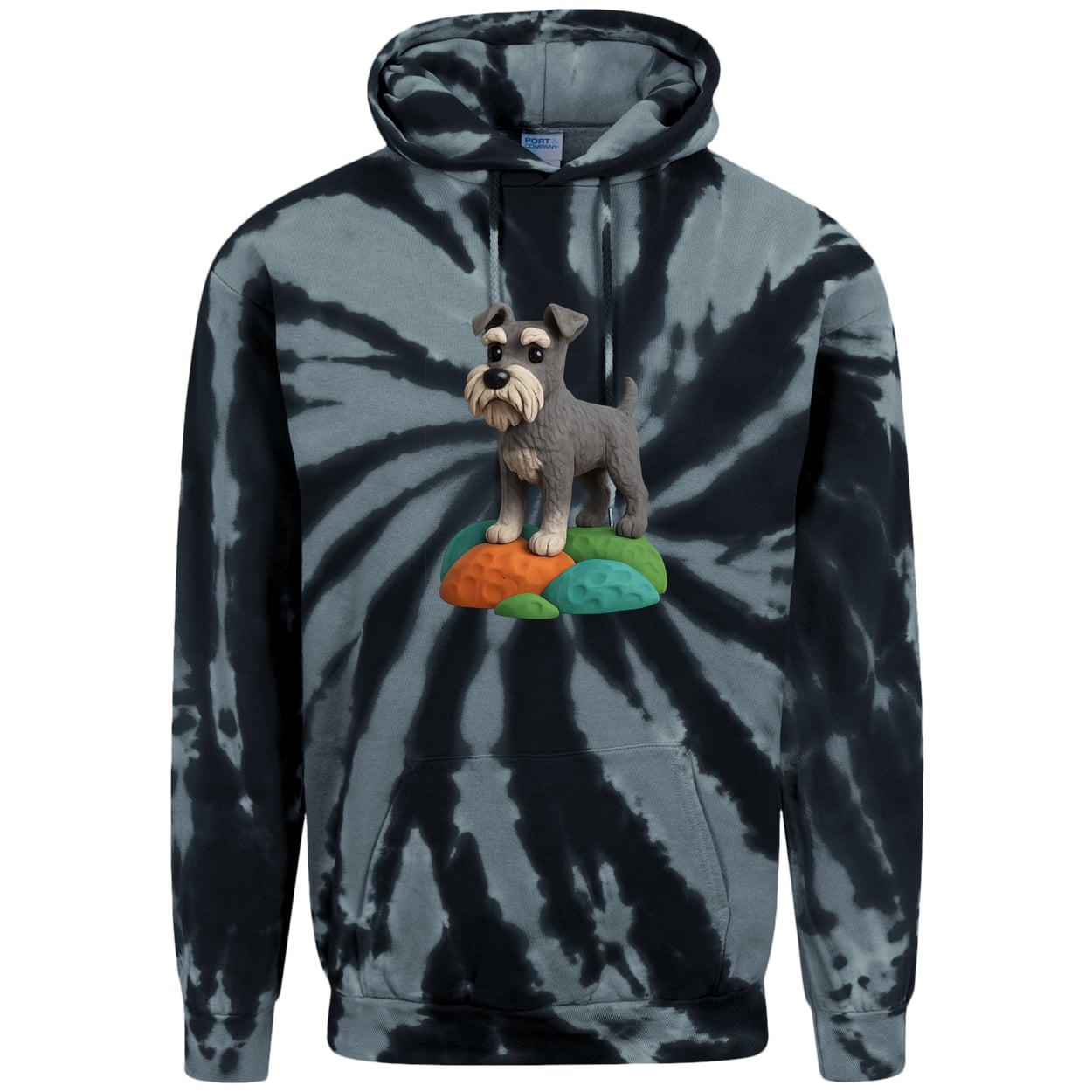 PC146 Port & Company Adult Tie-Dye Pullover Hoodie - Black