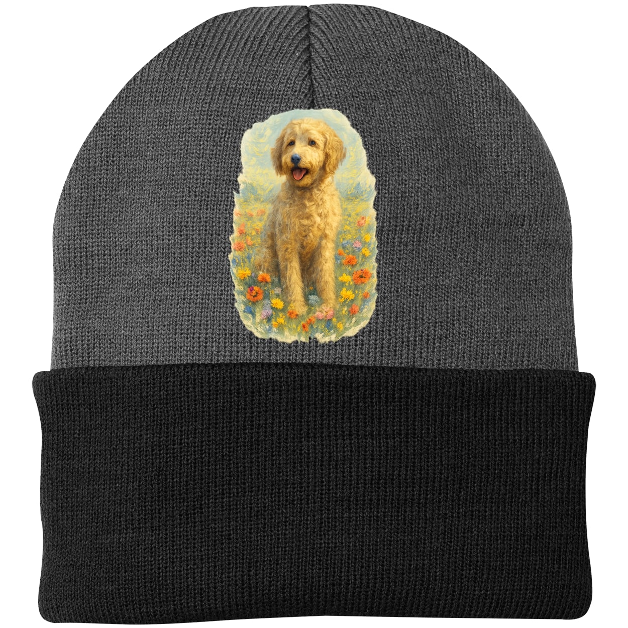 CP90 Port & Company Knit Beanie - Athletic Oxford/Black