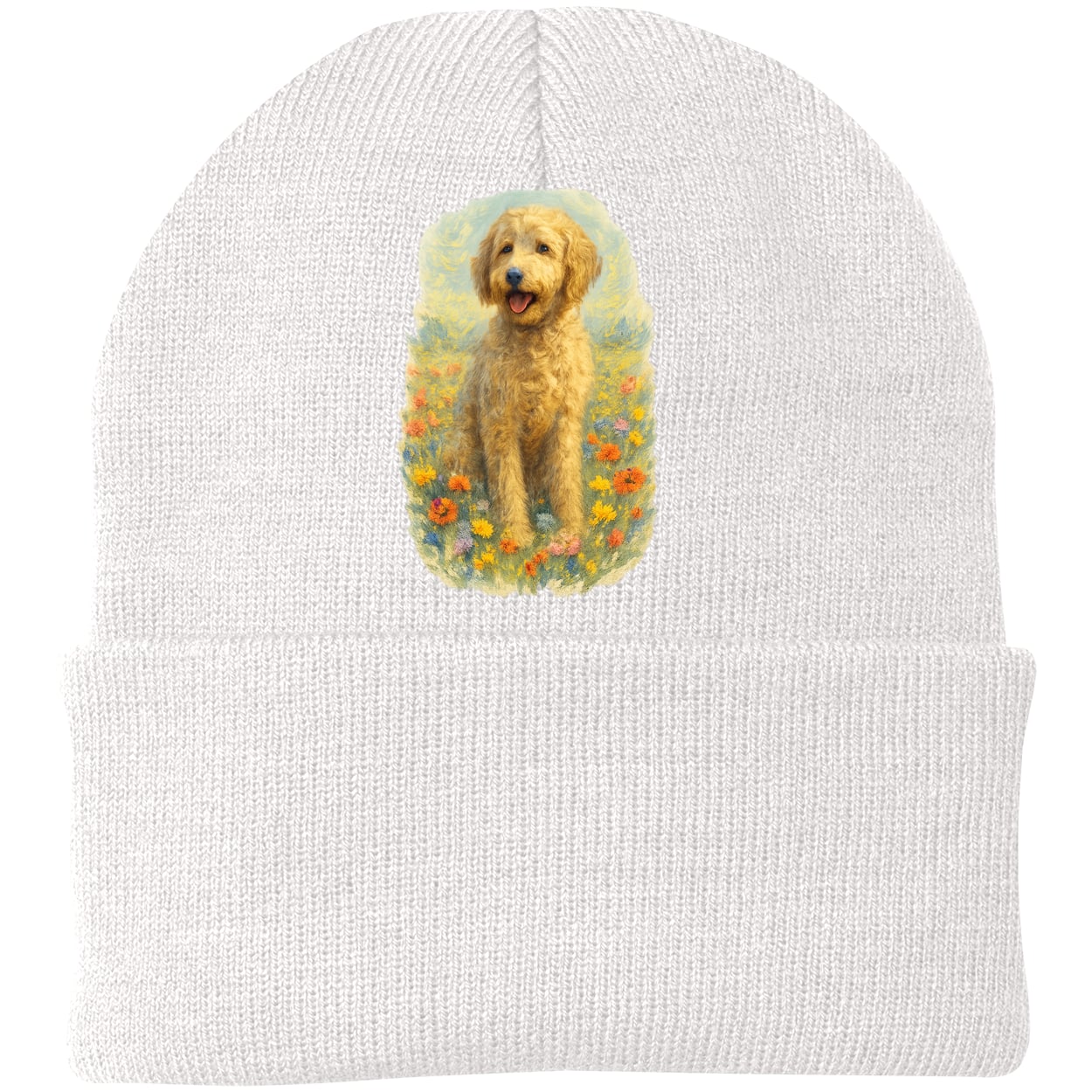 CP90 Port & Company Knit Beanie - White