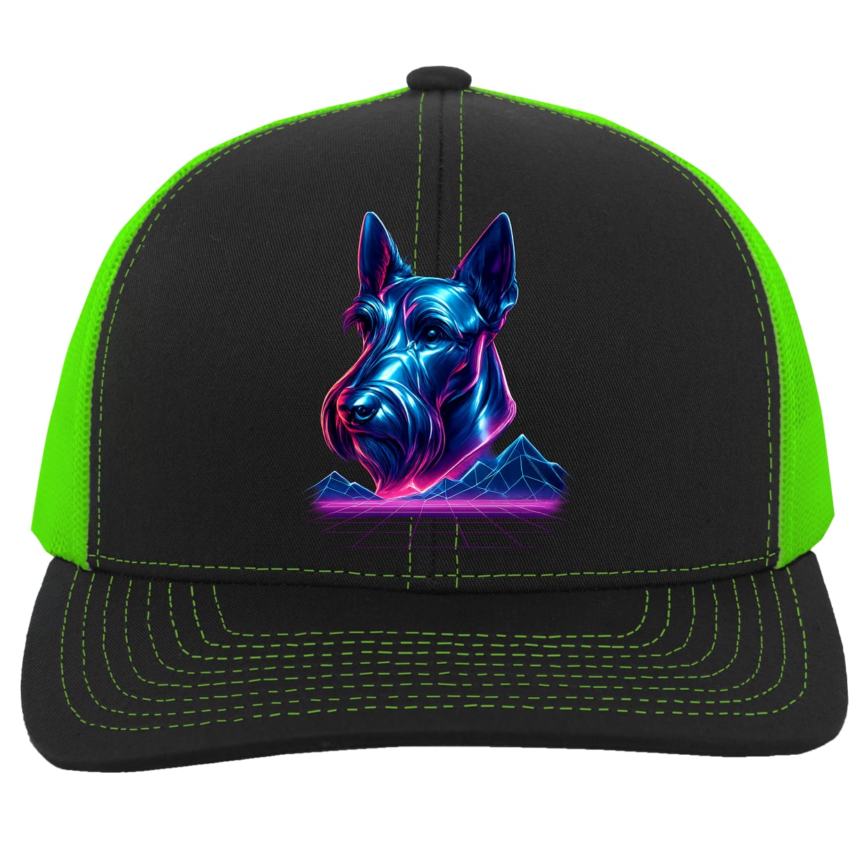 104C Trucker Snap Back - Black/Neon Green