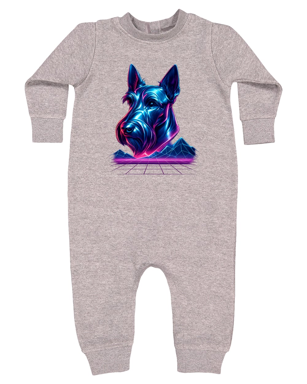 4447 Rabbit Skins Infant Fleece One-Piece Bodysuit - Heather Grey