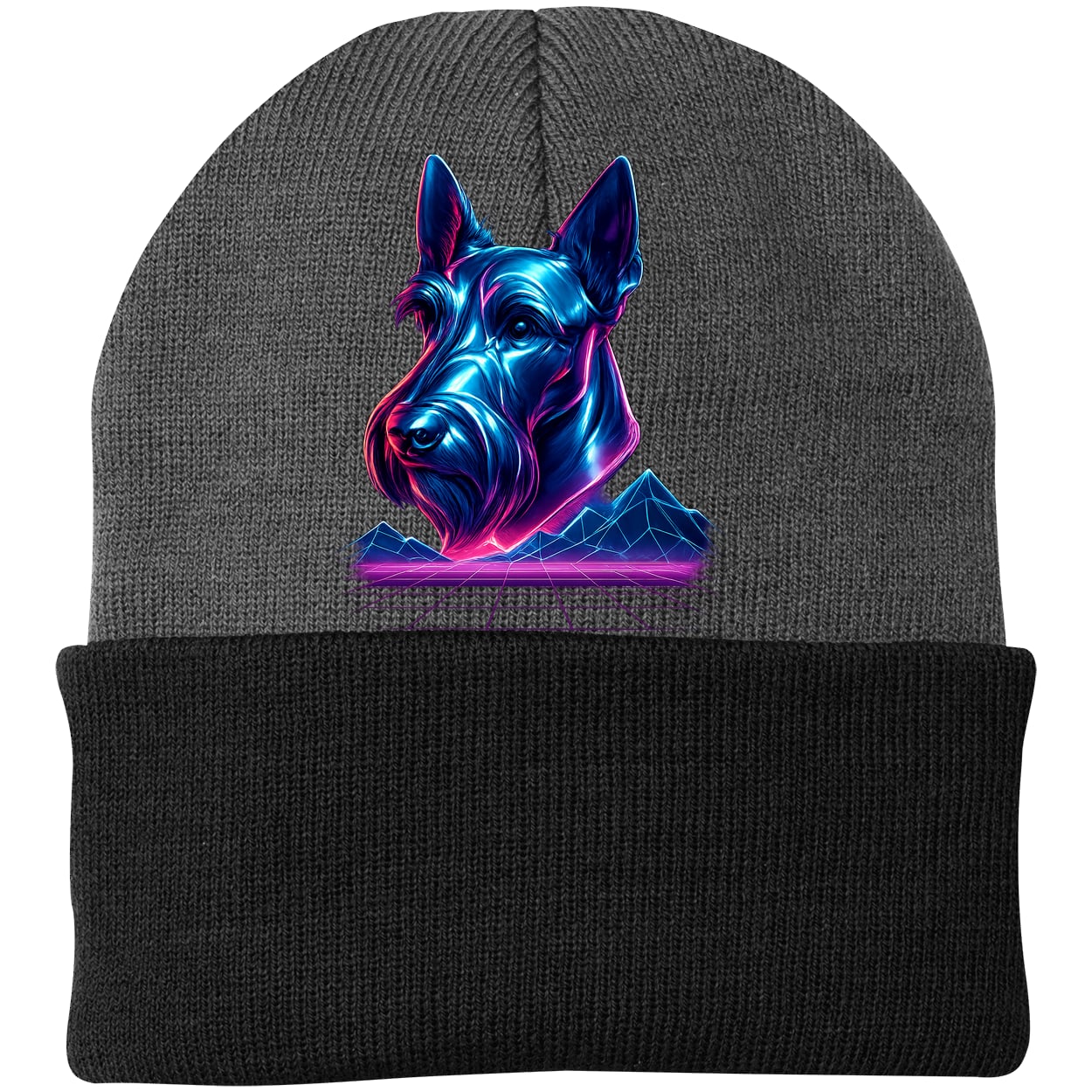 CP90 Port & Company Knit Beanie - Athletic Oxford/Black