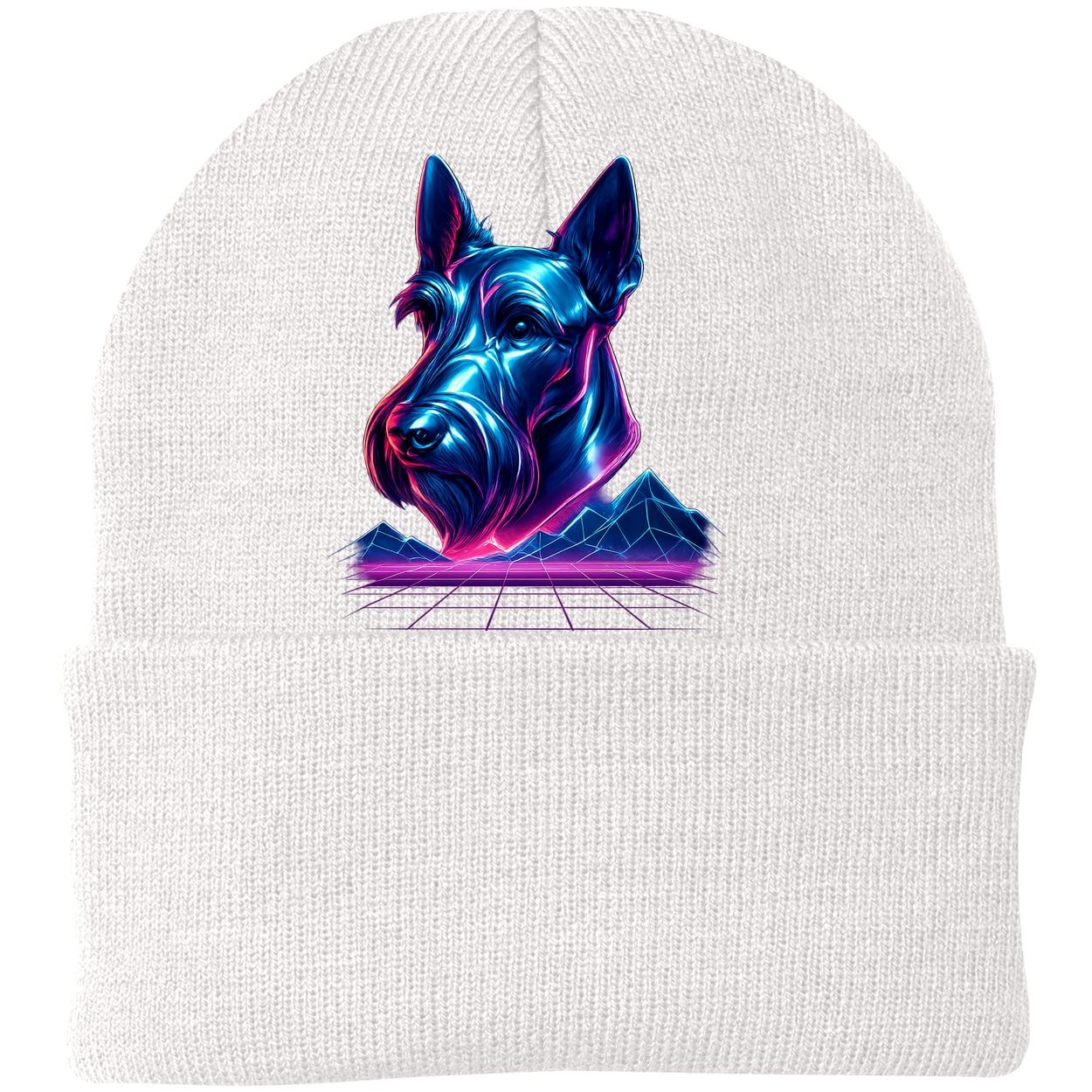 CP90 Port & Company Knit Beanie - White