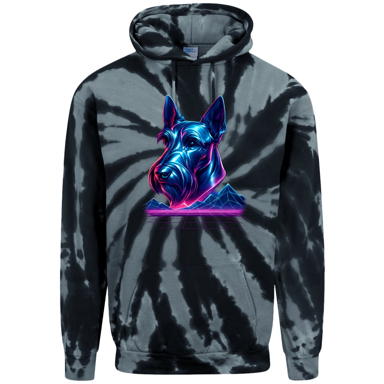 PC146 Port & Company Adult Tie-Dye Pullover Hoodie - Black