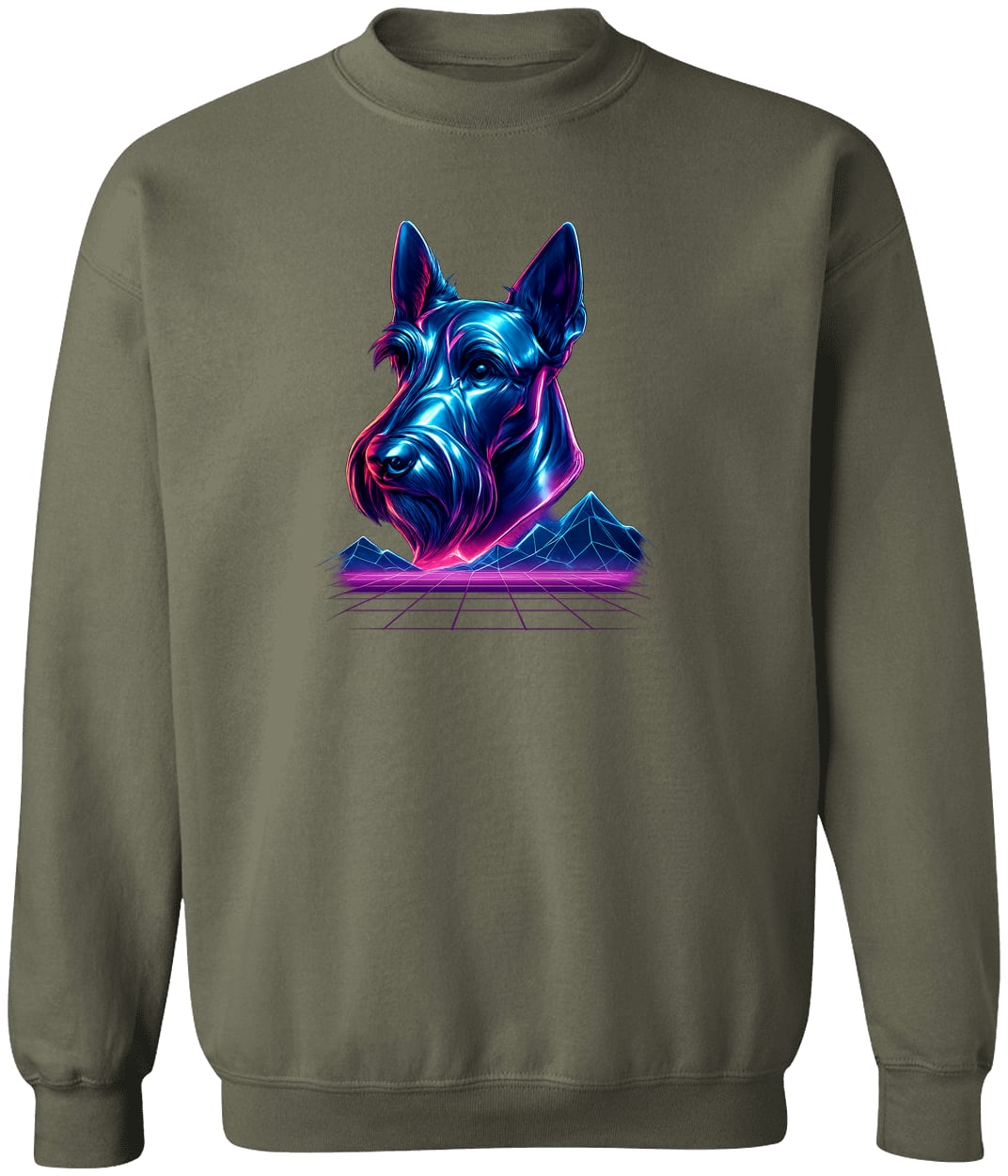 G180 Gildan Crewneck Pullover Sweatshirt - Military Green