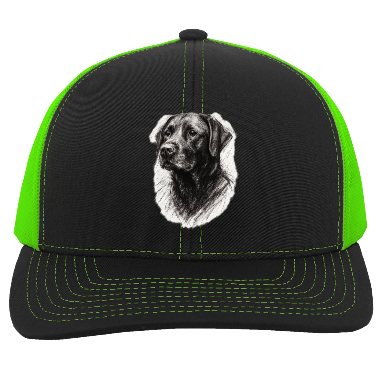 104C Trucker Snap Back - Black/Neon Green