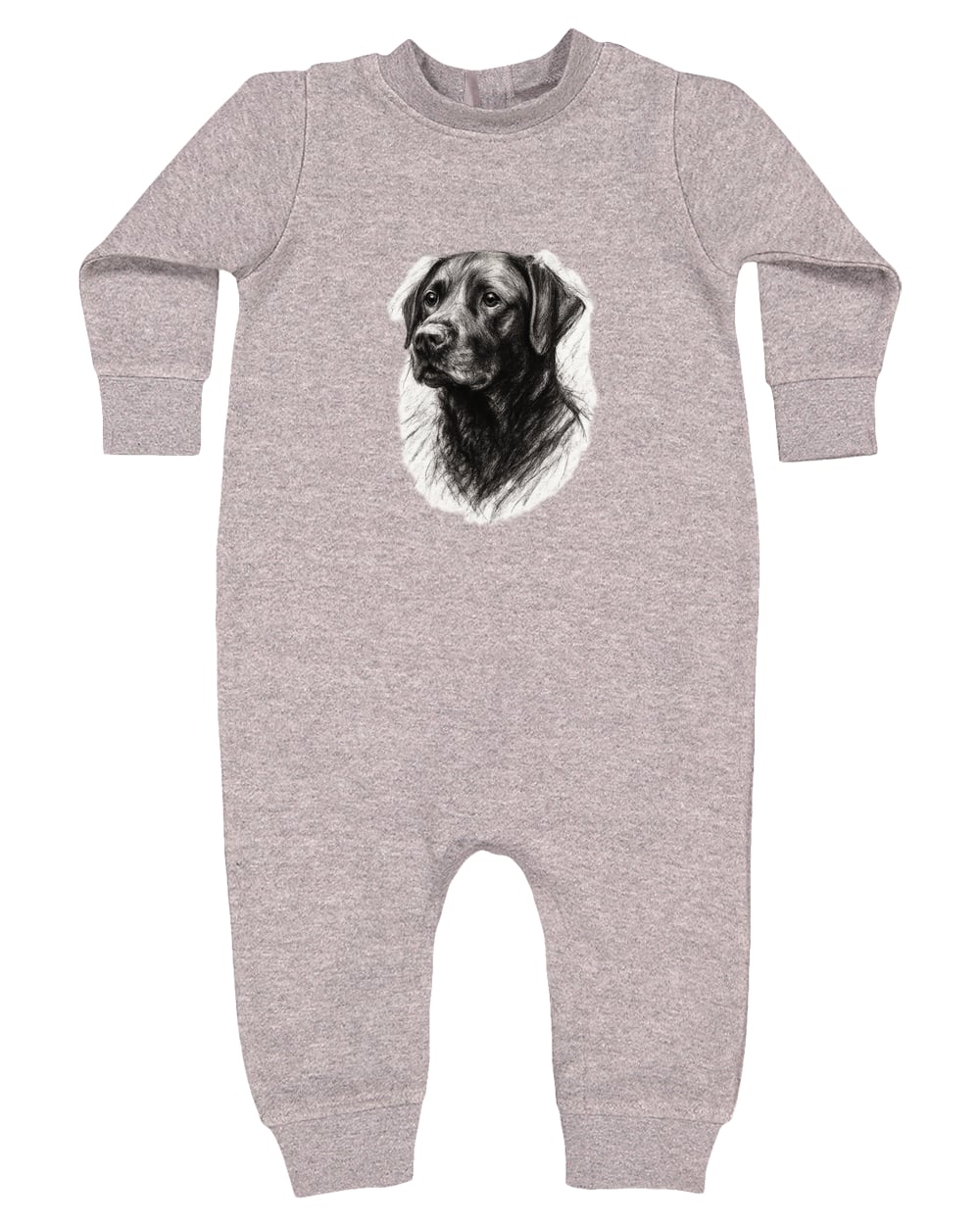 4447 Rabbit Skins Infant Fleece One-Piece Bodysuit - Heather Grey