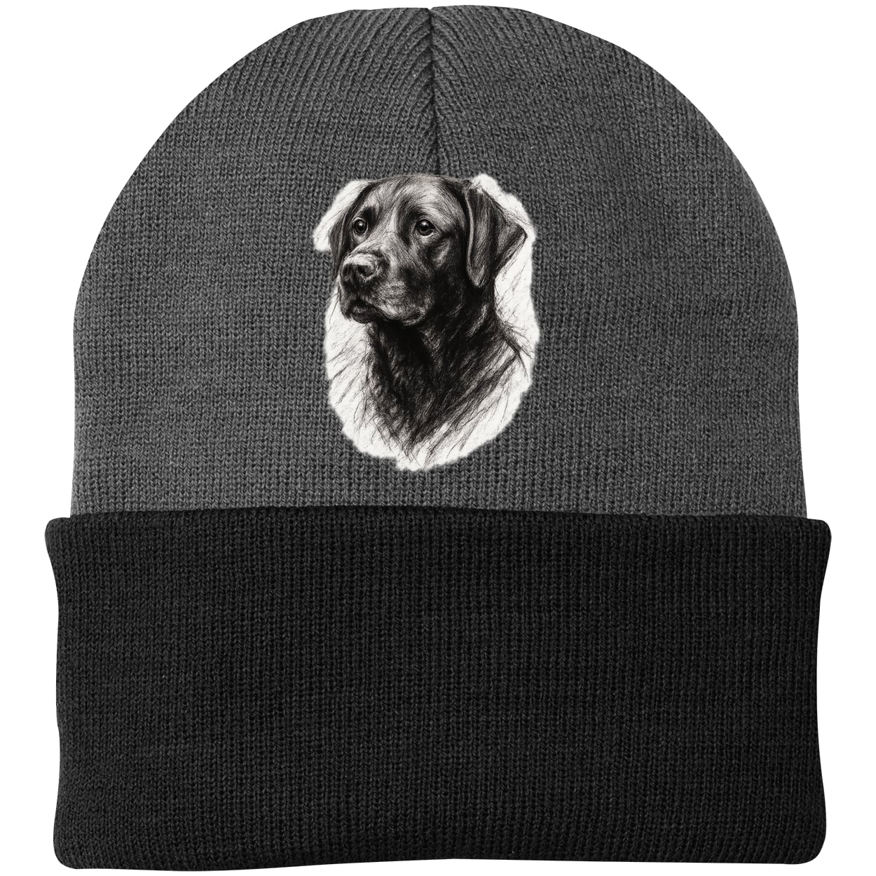 CP90 Port & Company Knit Beanie - Athletic Oxford/Black