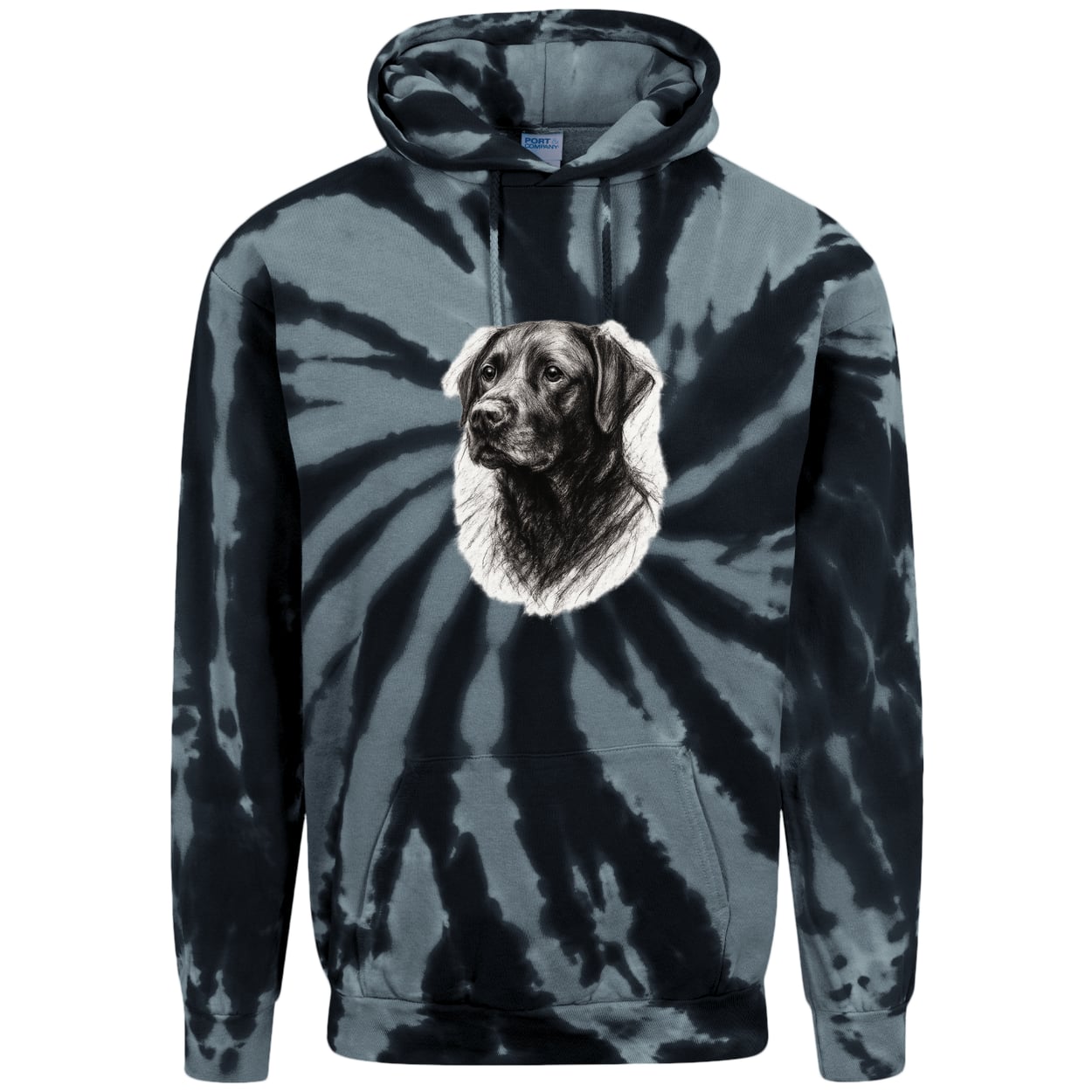 PC146 Port & Company Adult Tie-Dye Pullover Hoodie - Black