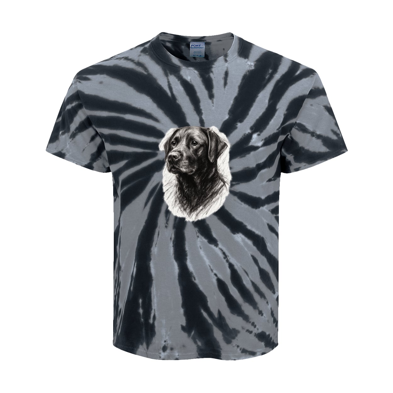 PC147Y Port & Company Kids Tie-Dye Tee - Black