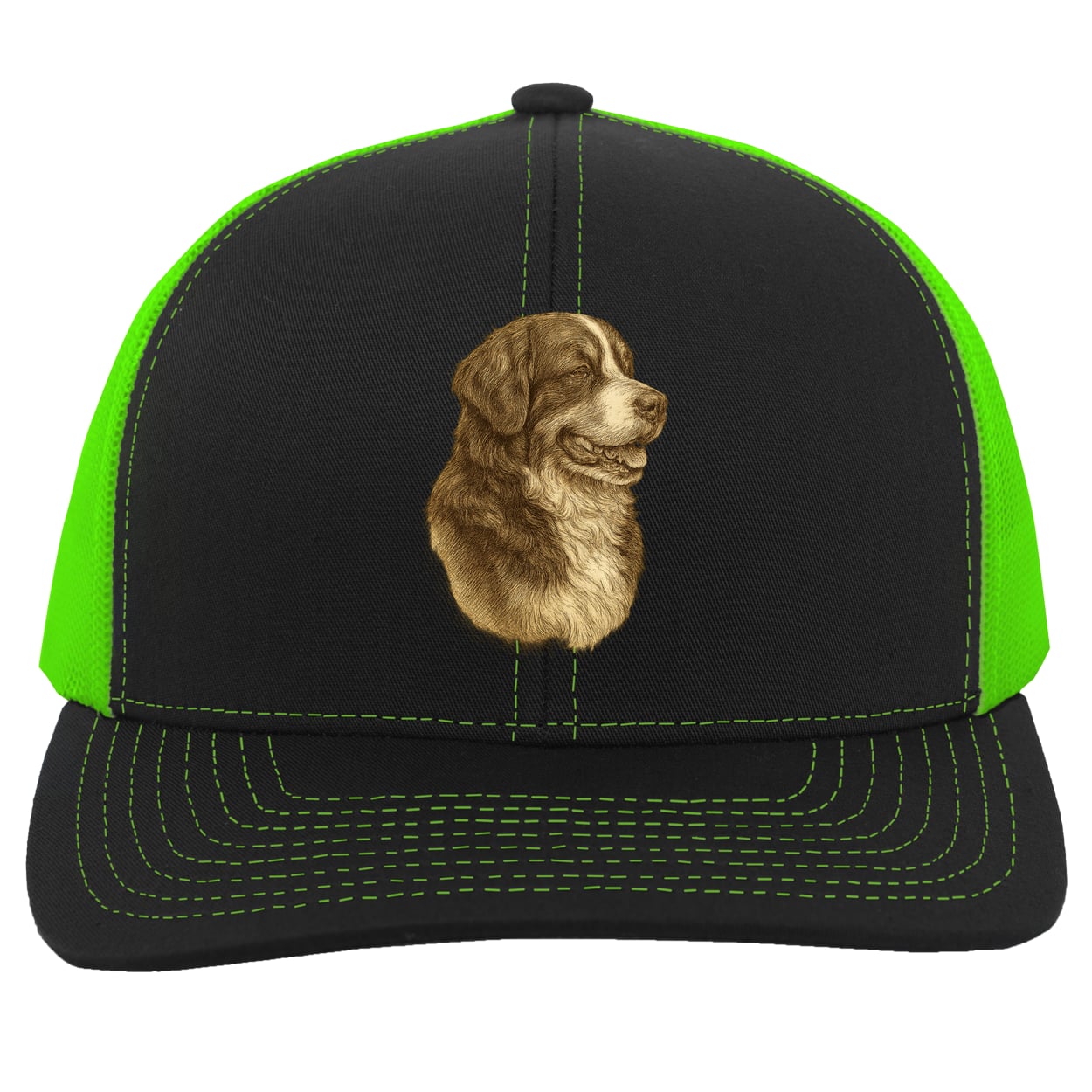 104C Trucker Snap Back - Black/Neon Green