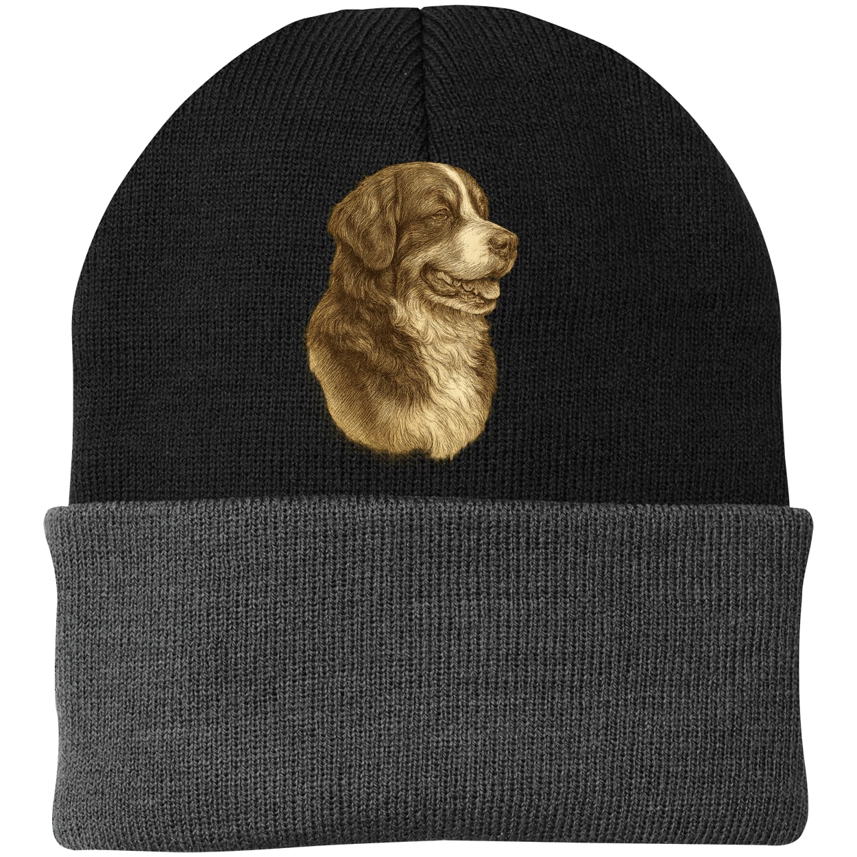 CP90 Port & Company Knit Beanie - Black/Gray