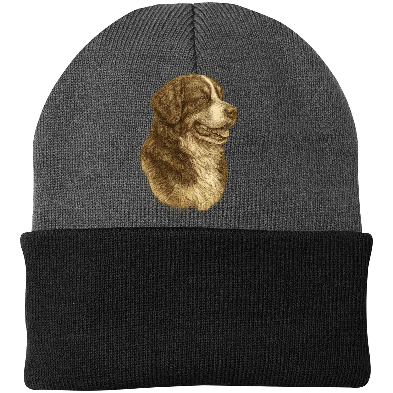 CP90 Port & Company Knit Beanie - Athletic Oxford/Black